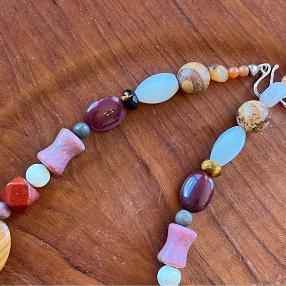 Jay King 925 Multicolor Semiprecious Gemstone Necklace Smooth Symmetrical Shapes - Picture 6 of 17